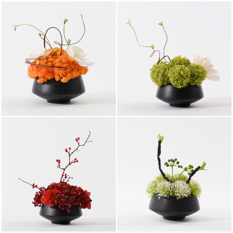 新中式仿真花艺绿植盆栽餐桌酒柜样板房洽谈室玄关装饰品