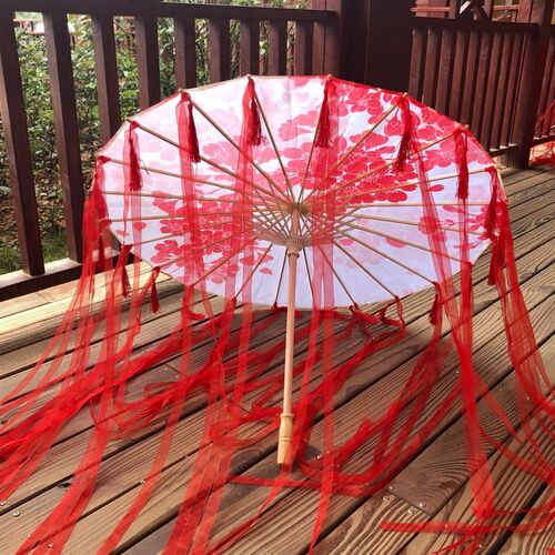 花城红伞流苏伞网红伞写真古代汉服古装拍照伞古风道具手工