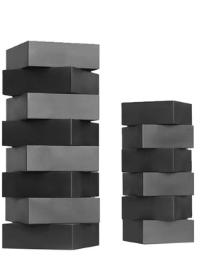 简约现代黑色几何金属插花花器样板房客厅餐桌茶几桌面饰品摆件