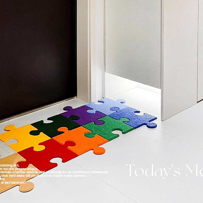 【家居好物】拼图毛毡地垫入户门垫进门床边地毯房间卧浴室卫生间