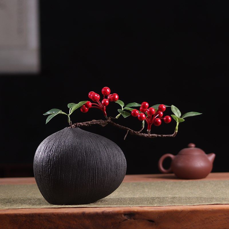 陶瓷花瓶客厅插花餐桌装饰品侘寂风白色简约创意水培干花,家居饰品,桌面摆件,淘宝优惠券,粉丝福利购,淘宝优惠卷