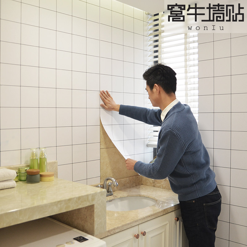 墙纸自粘厨房油贴膜卫生间墙贴阳台耐温壁纸贴画瓷砖贴纸