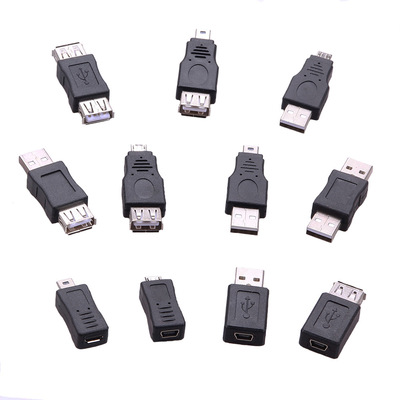micro公转miniUSB母弯头T型90度