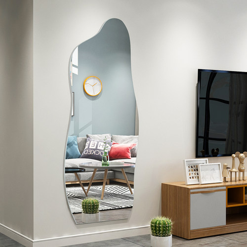 异形穿衣镜家用壁挂爆镜子网红贴墙全身镜风女生卧室试衣镜