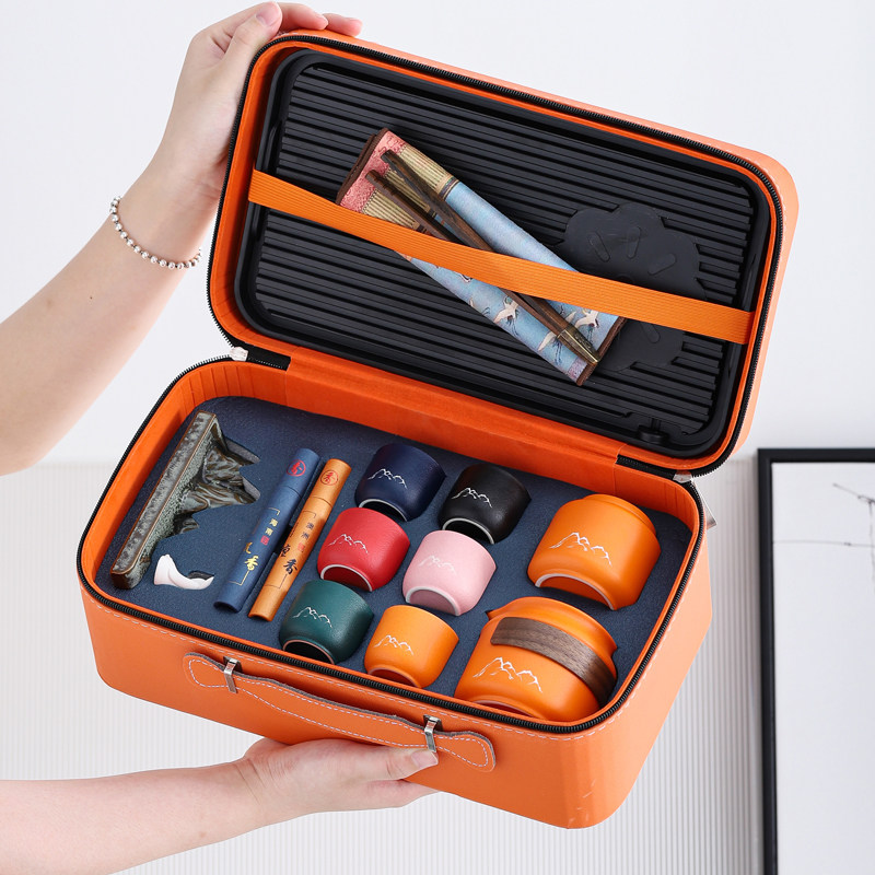 旅行茶具套装户外便携包陶瓷快客杯一壶六杯功夫泡茶壶定,餐饮具,旅行茶具,淘宝优惠券,粉丝福利购,淘宝优惠卷