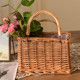 藤编收纳筐收纳篮购物篮小花篮礼品篮柳L编手提篮子拍照道具田园