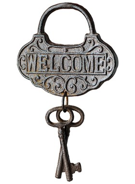 掬涵铸铁钥匙串装饰挂饰件复古欧式杂货花园庭院别墅户外