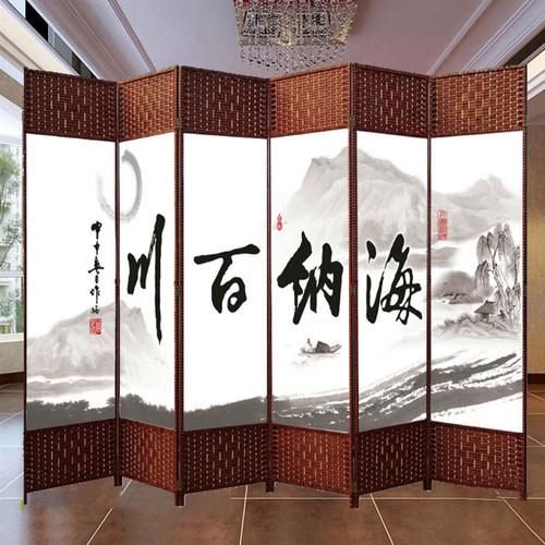 屏风折屏遮挡简约现代折叠移动布艺玄关中式室
