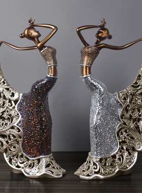 欧式家居装饰品摆件孔雀舞女创意玄关电视柜酒柜摆设乔迁新房礼物