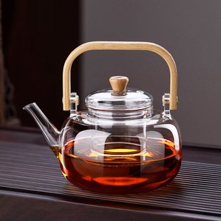 茶壶泡茶壶养生烧水壶耐高温家用 玻璃提梁壶电陶炉加热煮茶壶套装