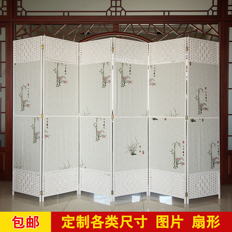 屏风简约现代中式客厅卧室酒店玄关移动布艺屏风座屏