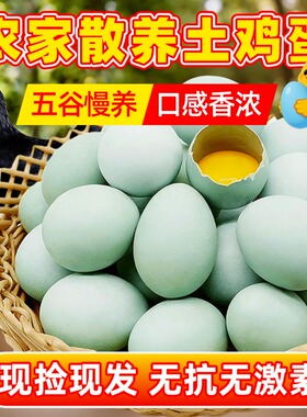 绿壳土鸡蛋笨鸡蛋现捡山林散养初生蛋虫草蛋乌鸡