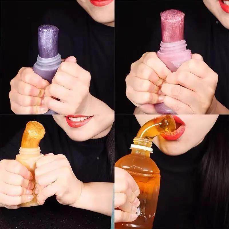 。网红同款蜂蜜膏果冻吃播
