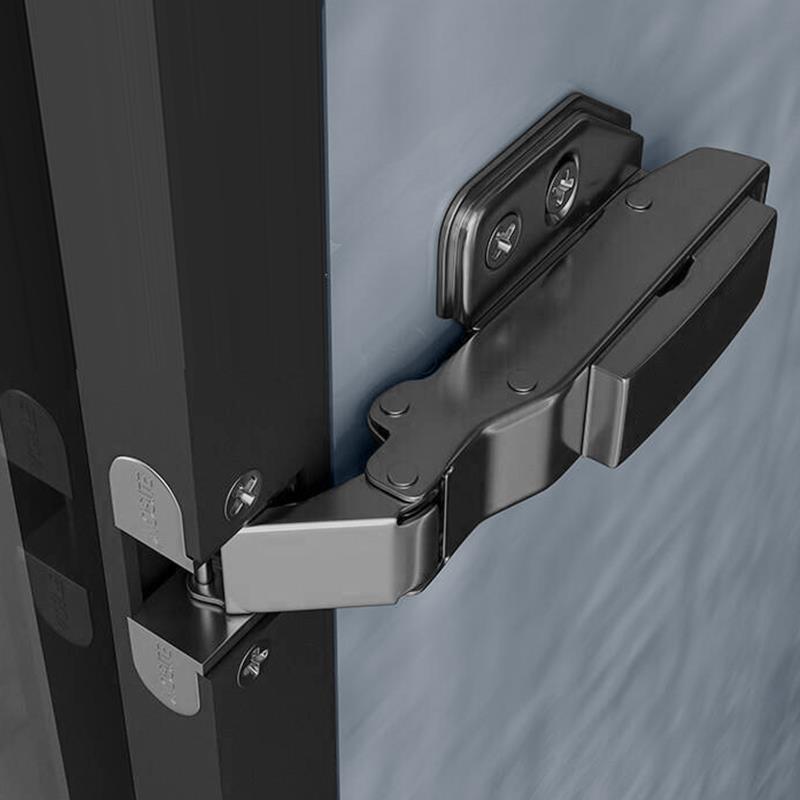 玻璃门铝框门铰链极简窄边框柜门阻尼缓冲专用二段力液压弹簧合页