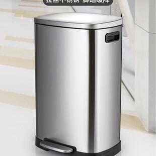 脚踏式不锈钢分类垃圾桶50升特大号工厂室内办公室酒店厨房翻盖L