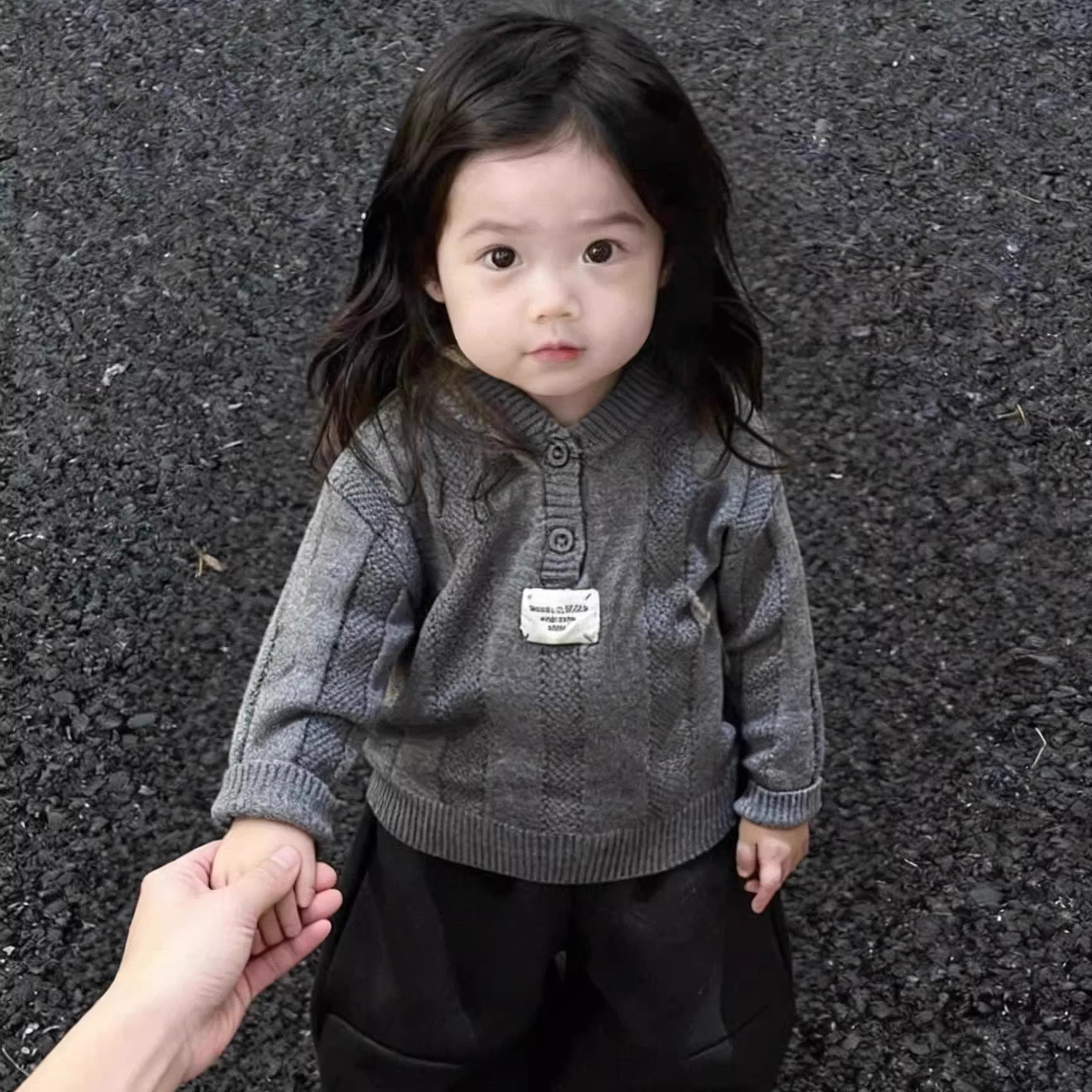 女童春秋款洋气学院风针织毛衣