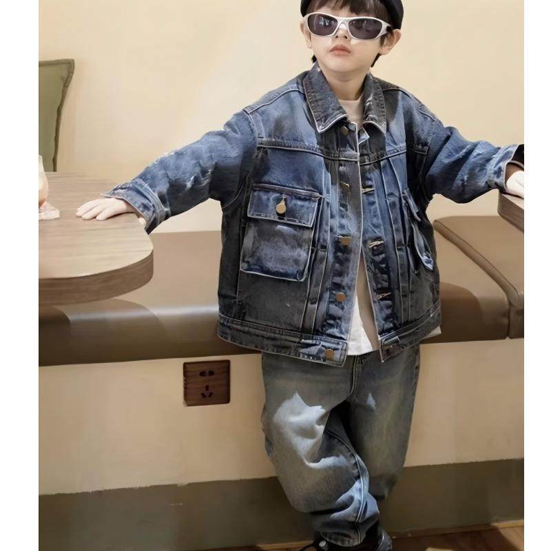 男童牛仔外套春秋装大口袋连帽拼接儿童宝宝休闲夹克上衣2026新款,童装/婴儿装/亲子装,儿童牛仔外套,淘宝优惠券,粉丝福利购,淘宝优惠卷
