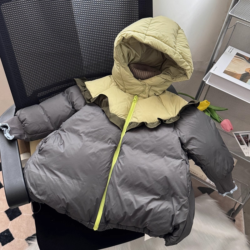 冬季加厚保暖连帽短款羽绒服