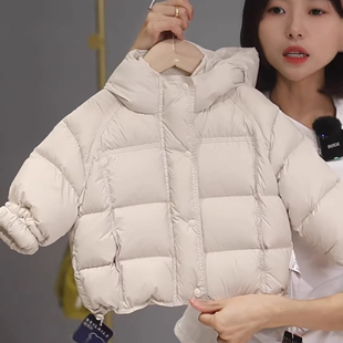2025冬季新款儿童女童加厚连帽羽绒服白色保暖短款面包服外套童装