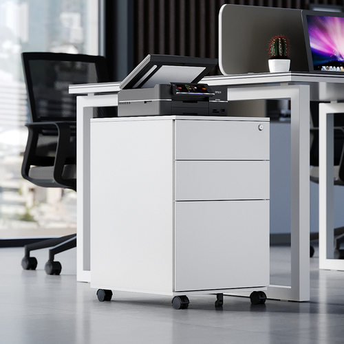 steel mobile pedestal filing cabinet 3 drawer Side opening