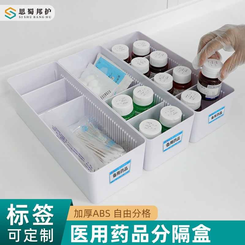 思蜀邦护医院6s管理药品收纳盒医用分隔盒输液盒桌面收纳筐药盒