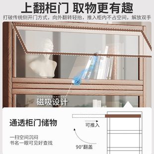 实木床头柜书架置物架落地家用防尘展示柜子储物柜卧室床边小书柜