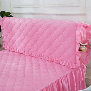 韩式公主风夹棉加厚全包床头罩布艺可拆洗实木皮床头套软包防尘罩