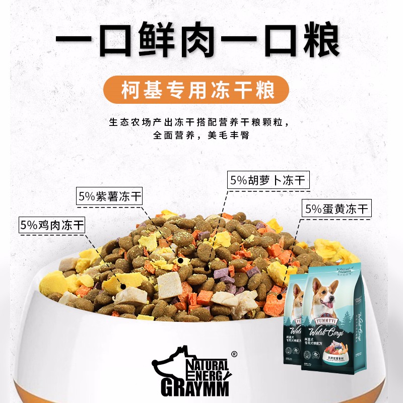 柯基犬成犬专用狗粮天然粮 15公斤5公斤冻干款幼犬离乳期10斤30斤