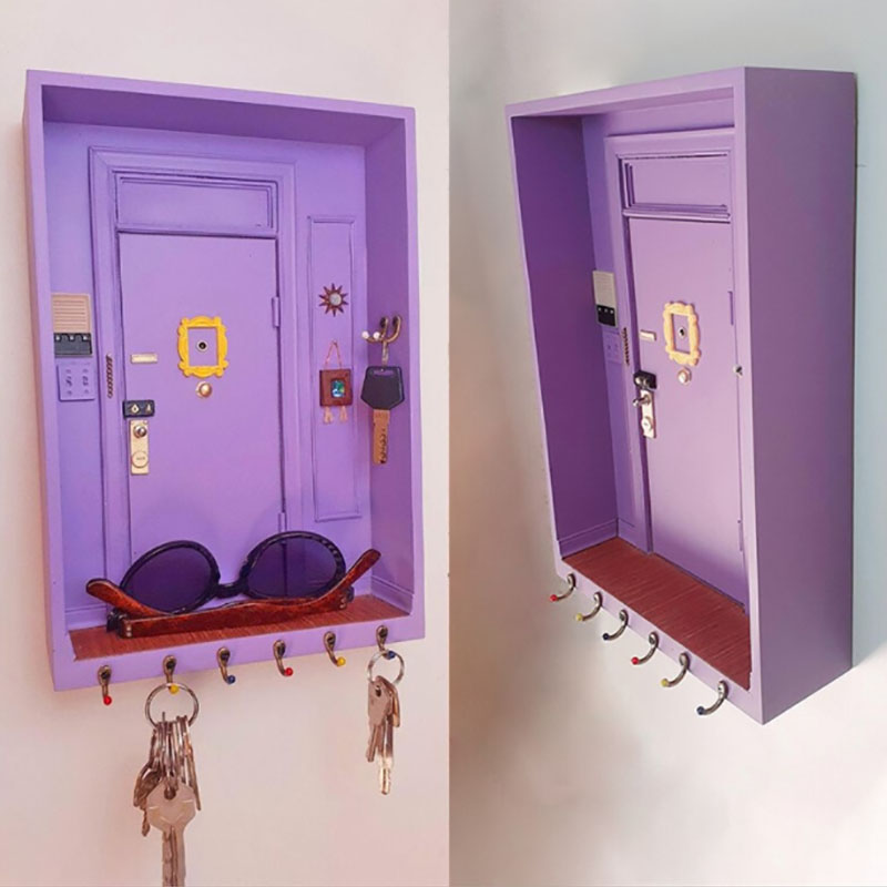 TV Show Friends Key Holder Monica's Door Holder Wooden Purpl