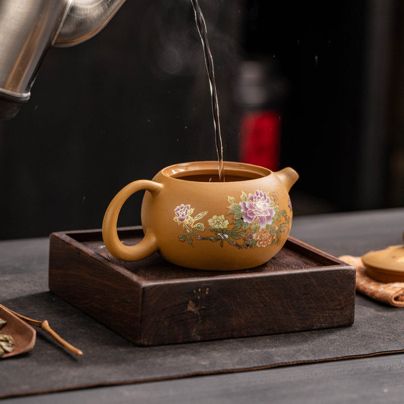 闻馨阁紫砂茶壶原矿黄段泥西施壶功夫茶具大容量变色泡茶壶泡茶器