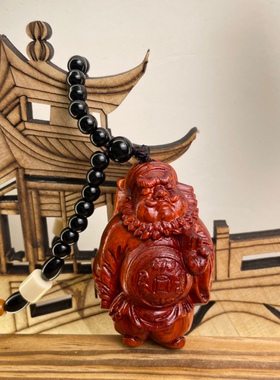 紫檀手把件木雕钟馗手把件汽车挂件木质男士把玩件小摆件随身