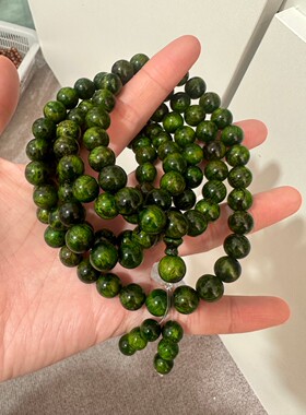 天然10琥珀木留疤水波佛珠手串手链文玩精品花纹固化包浆工艺盘玩