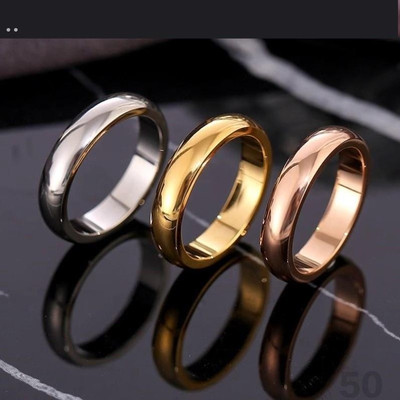 欧美热款简约钛钢宽版光面素圈戒指情侣对戒食指不锈钢个性潮戒指