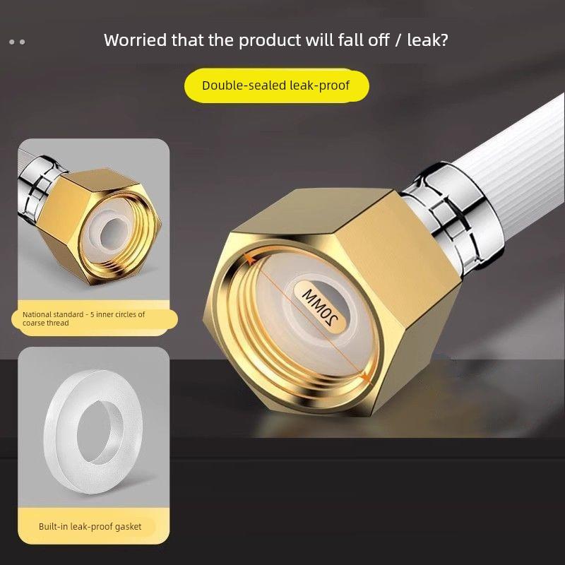 潮洁洗衣机进水管接头加长软管上水管自动止水转接头通用管全自动