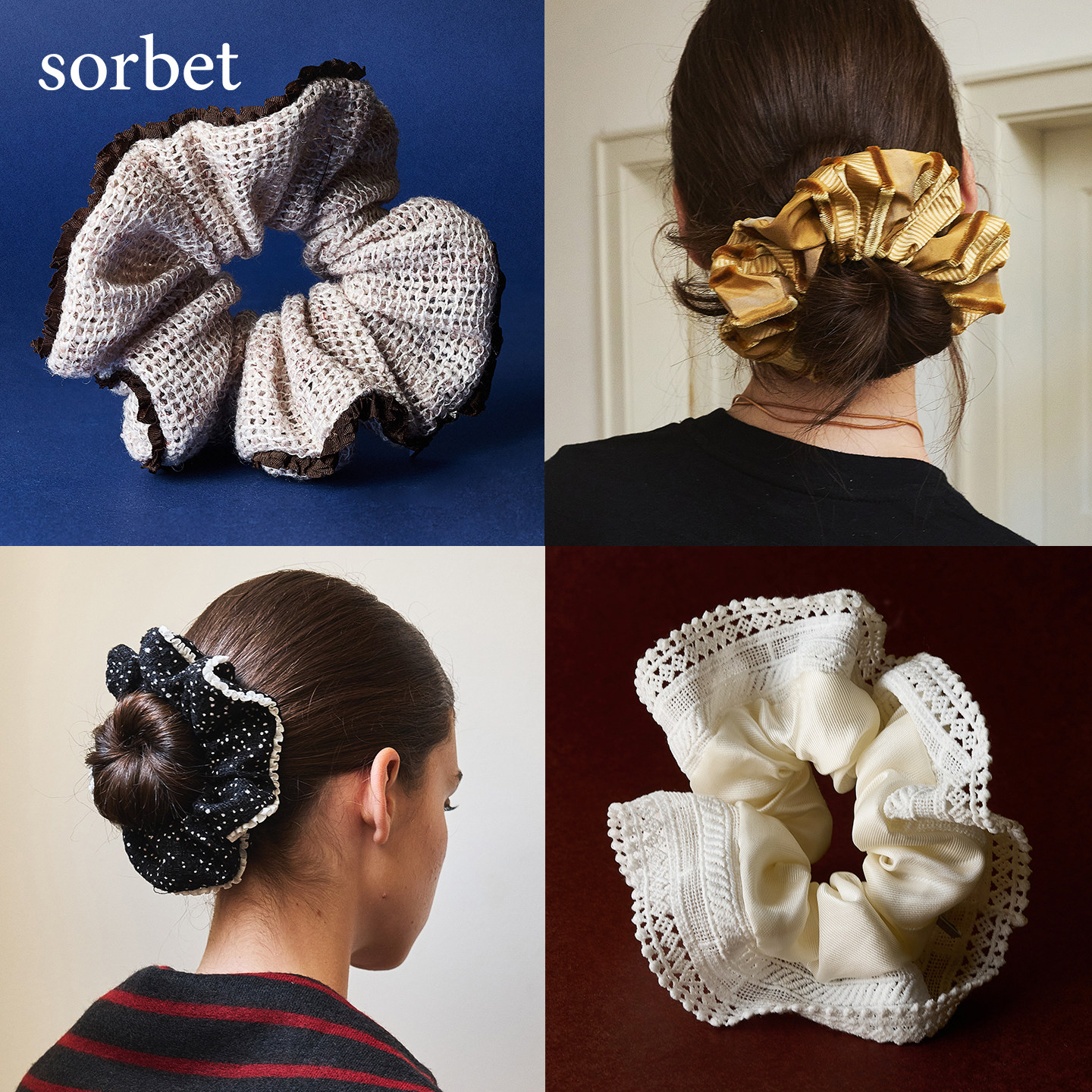 sorbet条纹高级感大肠发圈头花