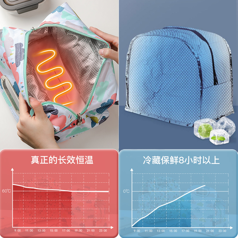 电加热保温袋铝箔加厚饭盒手提包便当袋子带饭上班族学生大容量