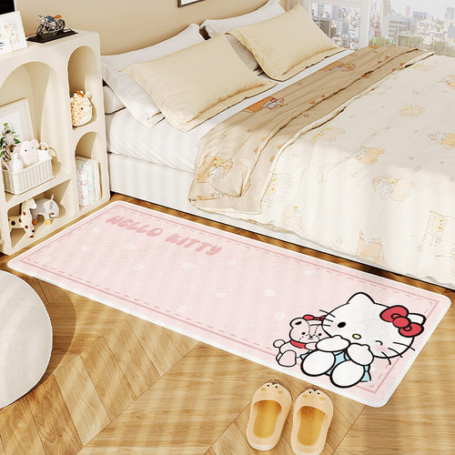 卡通地毯卧室床边毯儿童房长条床前地垫家用毛绒加厚客厅飘窗垫子