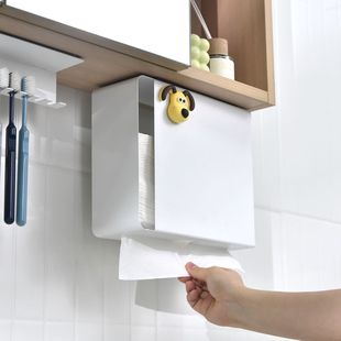 擦手纸架厕所壁挂式 卫生间家用d擦手纸盒镜柜下悬挂式 干手纸收纳