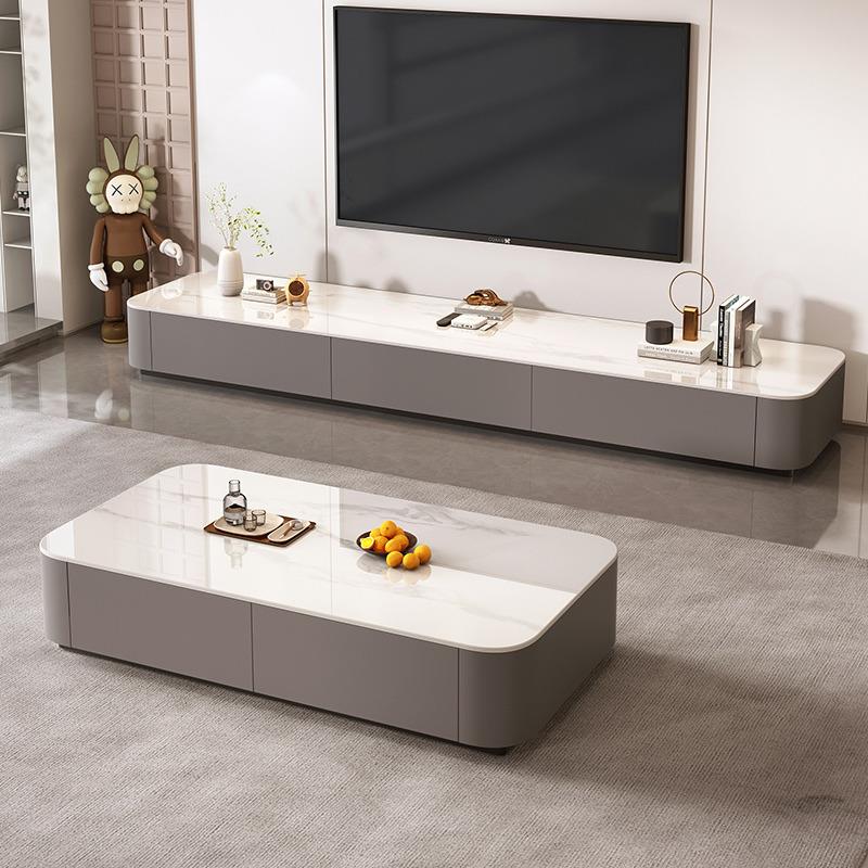 岩板茶几客厅家用2025新款轻奢现代简约高级小户型茶几电视柜组合