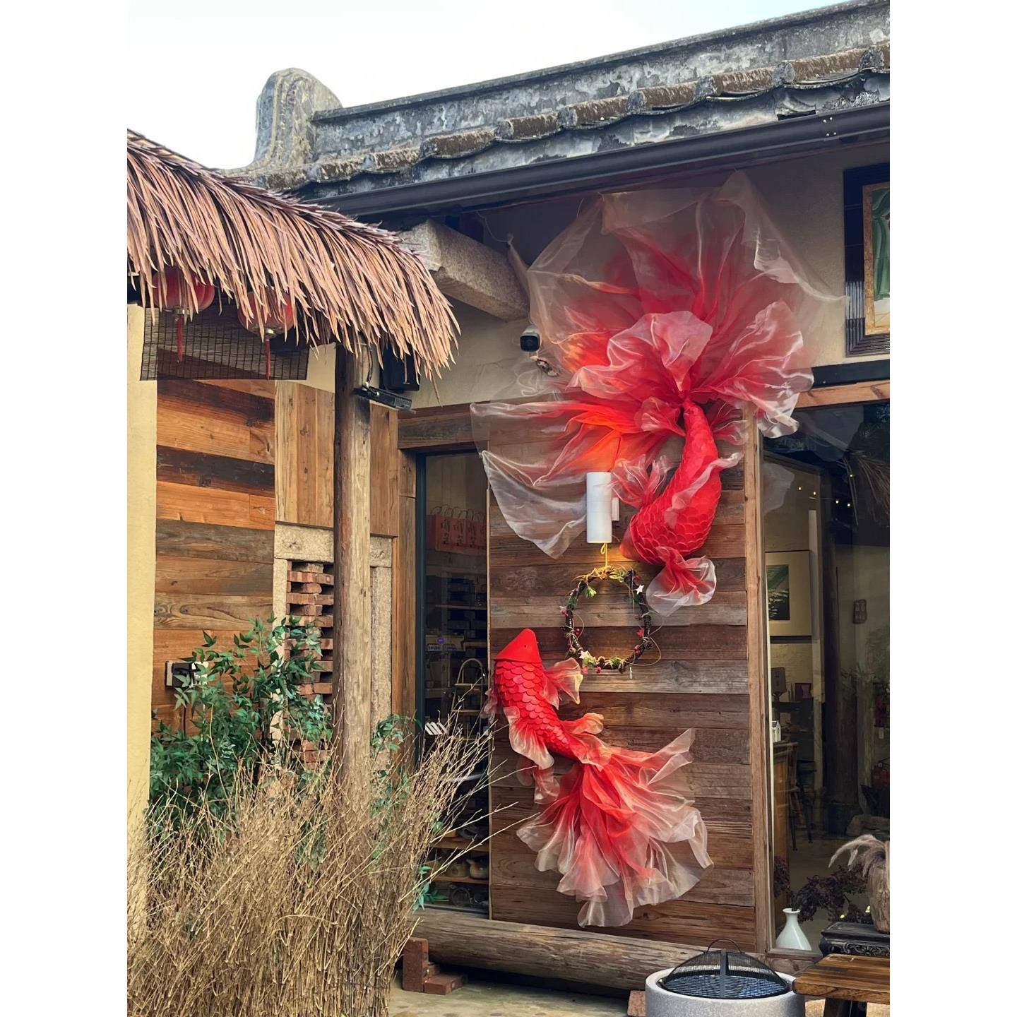 手工锦鲤eva花场景布置新年装饰商业店铺橱窗吊饰商场美陈纸艺花