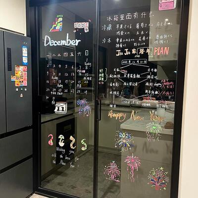 【新家的100个快递】edding玻璃笔液体粉笔可擦玻璃上画画涂鸦diy