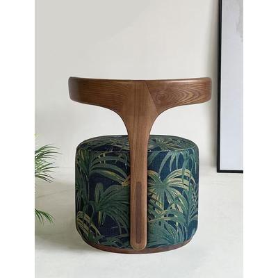 新品预告 实木复古沙发椅 设计师中古椅艺术轻奢散尾葵布艺休闲椅