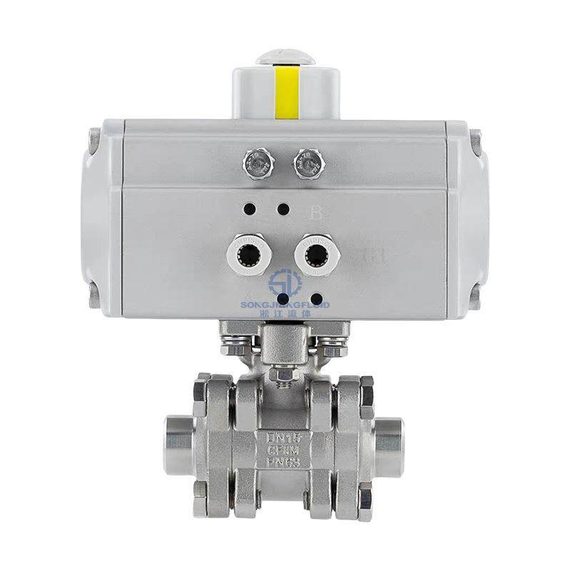 气动高压焊接球阀Q661F-63P不锈钢304工业环保水处理三片式球阀