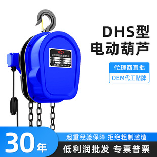沪工环链电动葫芦DHS型220V电葫芦1T2T3T5吨倒链提升机家用工具