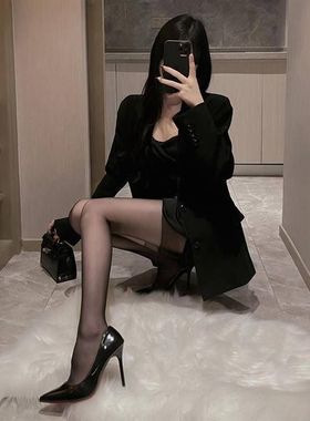 手撕袜薄款一次性黑丝美腿袜火辣破洞易撕jk连裤袜女显腿长Sy