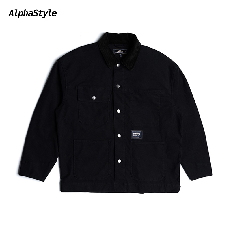 AlphaStyle春季美式复古工装衬衫