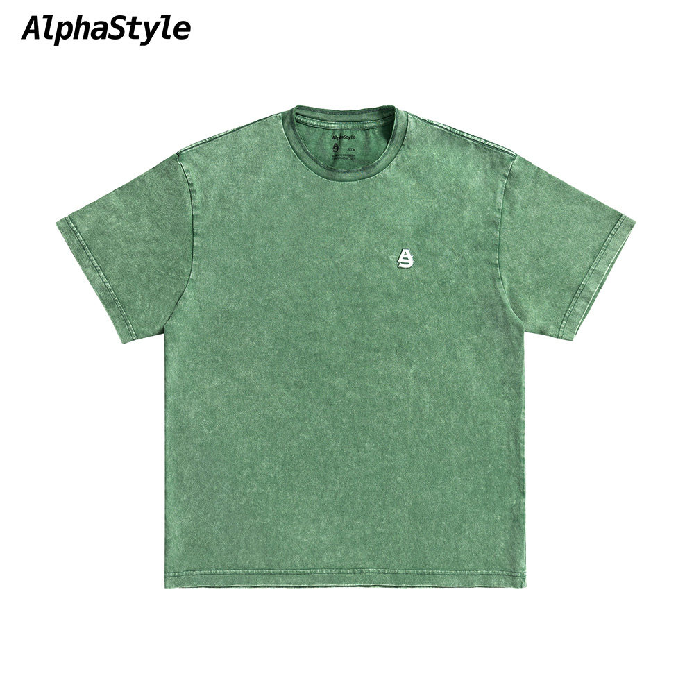AlphaStyle夏季新款Riley雪洗T恤