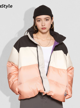 AlphaStyle潮牌经典短款男女款冬季新款加厚情侣保暖鸭绒羽绒服