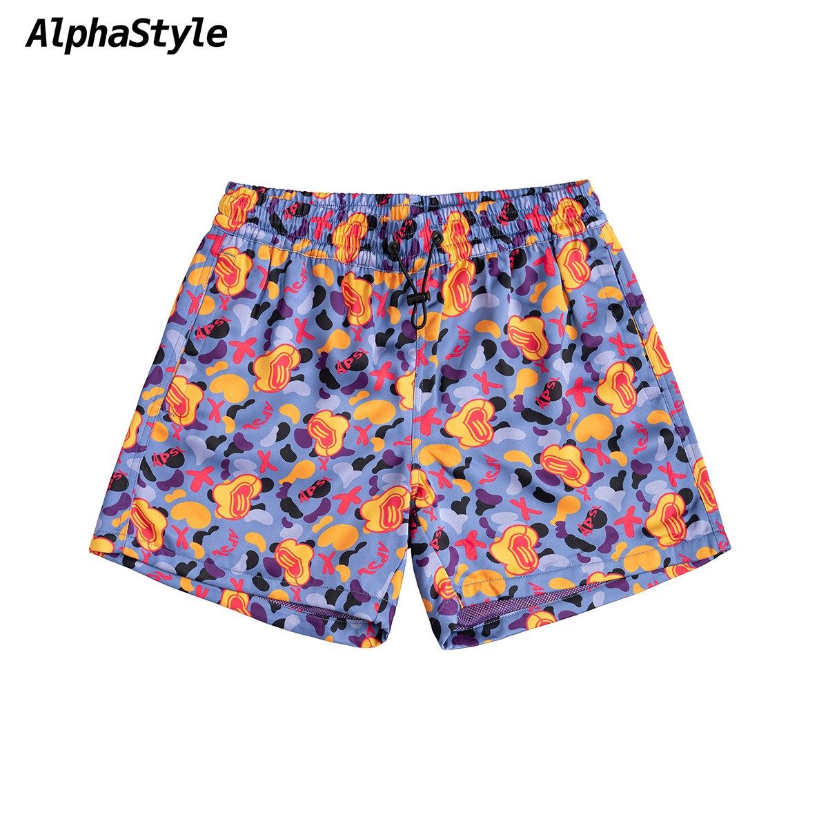 APSL涂鸦印花撞色短裤