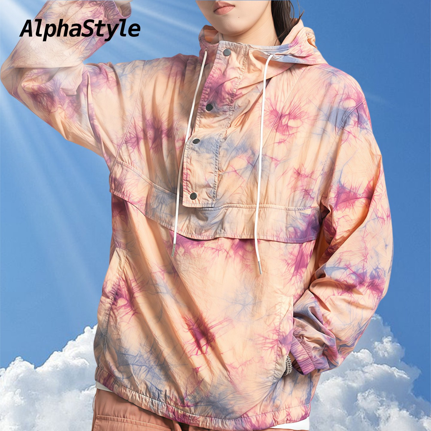 AlphaStyle夏季扎染防晒风衣国潮